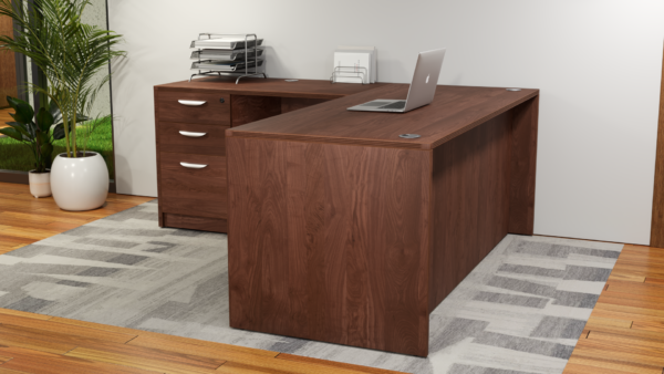 Walnut  L  Desk Group